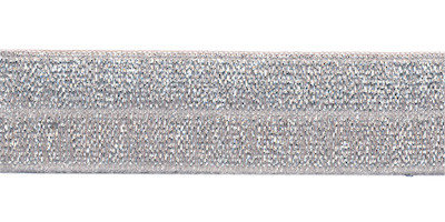 Zilver elastisch biaisband
