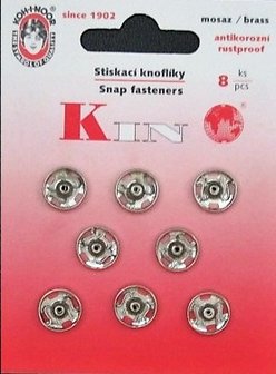 10 mm Zilver opnaaibare drukknoop