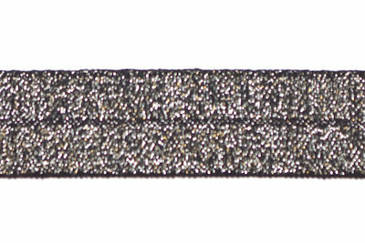 Zilver/Zwart elastisch biaisband