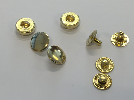 15 mm Goud drukknoop