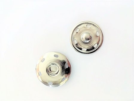 30 mm Zilver opnaaibare drukknoop