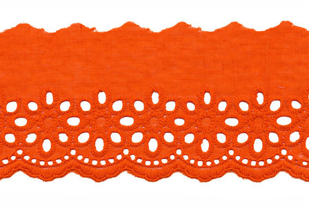 75 mm Donker oranje katoen broderie 