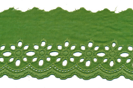 75 mm Olijf groen katoen broderie