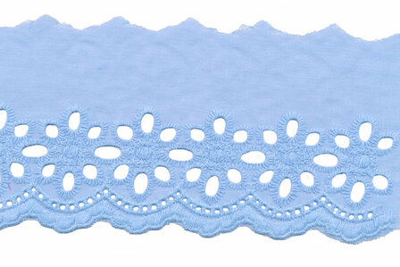 75 mm Licht blauw katoen broderie 