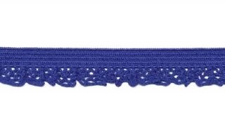Kobalt blauw kant 12 mm elastisch