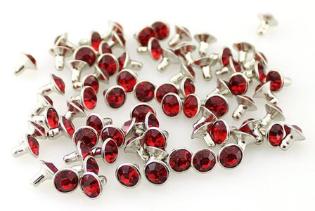 6mm Sierniet strass rood