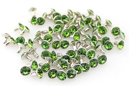 6mm Sierniet strass licht groen