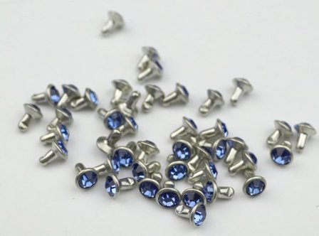 6mm Sierniet strass blauw