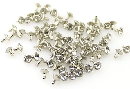 11,2mm Sierniet strass zilver/wit