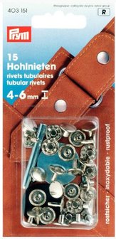 9 mm zilver Prym siernieten 403 151