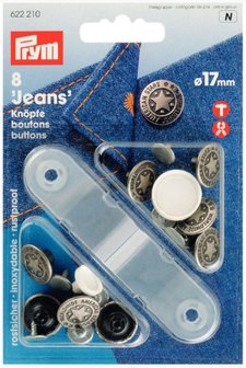 17 mm zilveren jeans inslagknoop