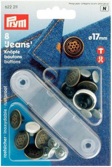 17 mm bronzen jeans inslagknoop