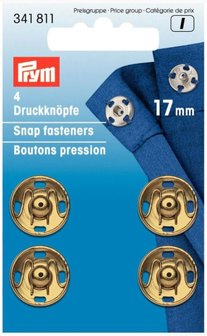 17 mm Goud opnaaibare drukknoop