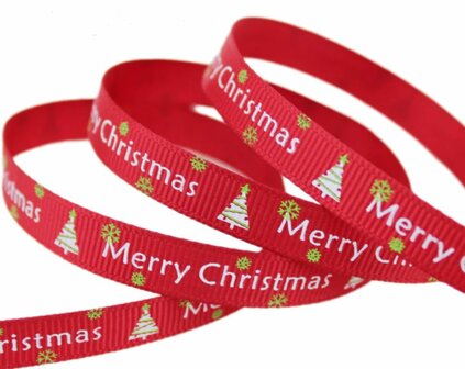10mm Kerstband rood