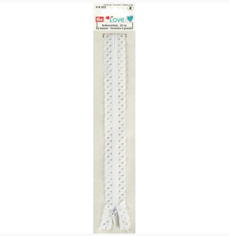 20 cm Prym wit kanten rits