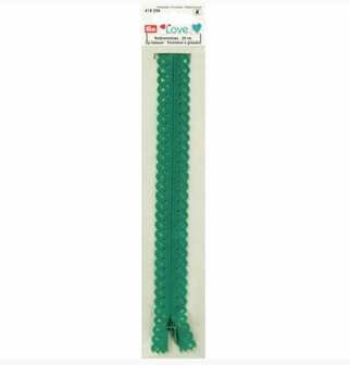 20 cm Prym zee groen kanten rits