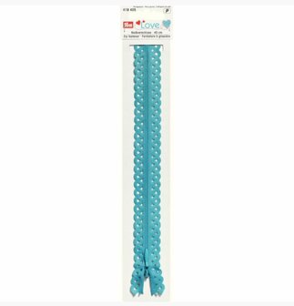 40 cm Prym turquoise kanten rits