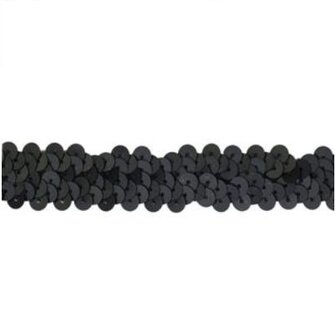 20 mm elastisch mat band zwart