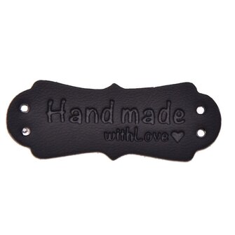 Etiket leatherlook handmade zwart