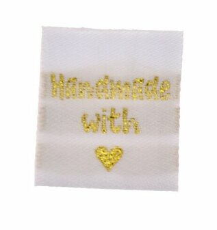 Etiket Wit/Goud handmade with love
