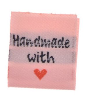 Etiket Roze handmade with love