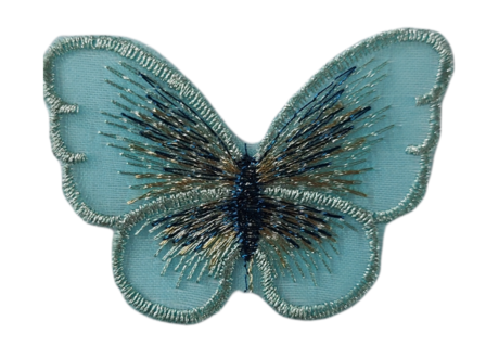 Kanten applicatie 50 mm vlinder blauw 