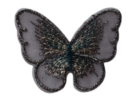 Kanten applicatie 50 mm vlinder zwart
