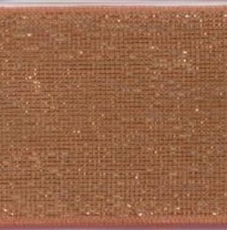 Glitter elastiek 40 mm roest goud