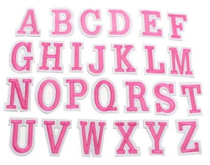 Roze/wit alfabet
