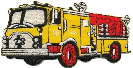 Brandweerauto geel 12cm