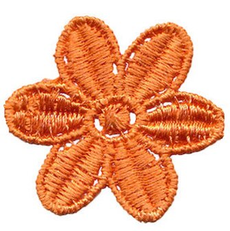 Kanten applicatie bloem oranje