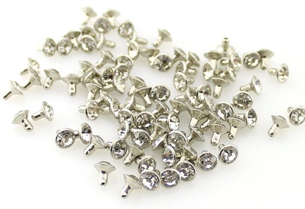 6mm Sierniet strass zilver/wit