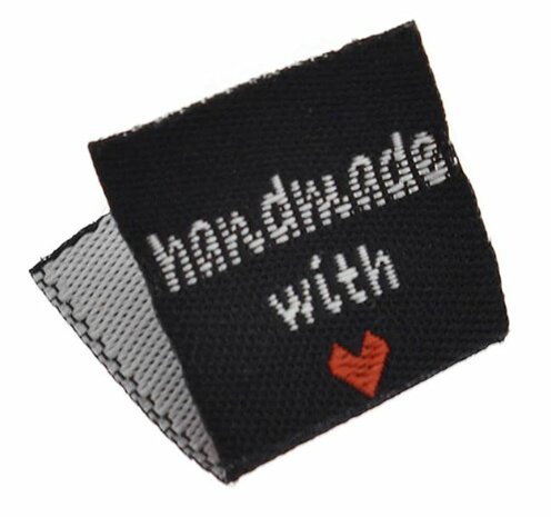 Etiket zwart handmade with love