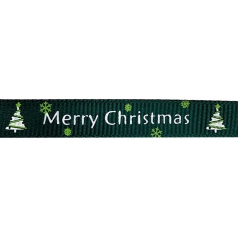 10mm Kerstband groen