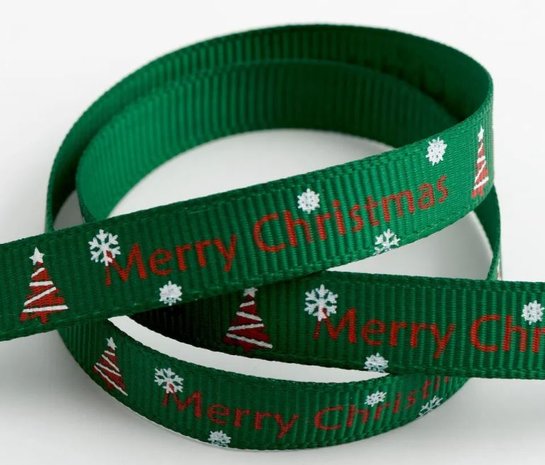 10mm Kerstband groen