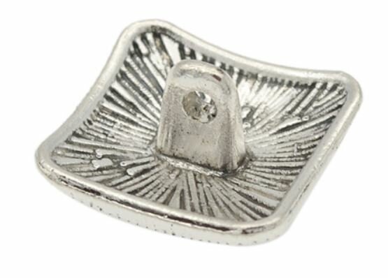 Zilver sierlijk 13 mm knoop vierkant