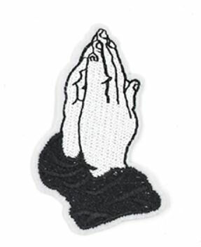 Gevouwen handen 6cm zwart wit