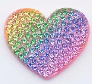 Strass hart regenboog