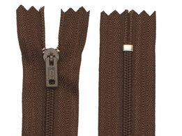 Niet-deelbare rits 3 mm bruin