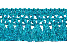 Petrol blauw franje kwastjes