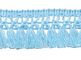 Licht blauw franje kwastjes