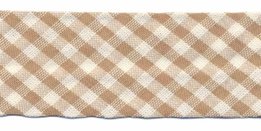 Zand/Wit geruit biaisband