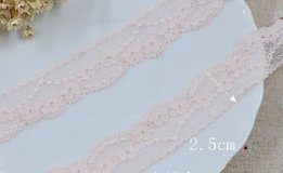 Zalm roze kant 25 mm elastisch