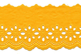 75 mm Licht oranje katoen broderie