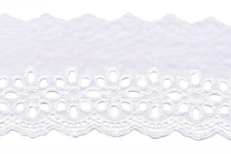 75 mm Wit katoen broderie