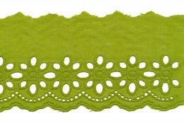 75 mm Groen katoen broderie