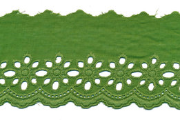 75 mm Olijf groen katoen broderie
