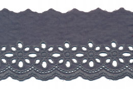 75 mm Grijs katoen broderie