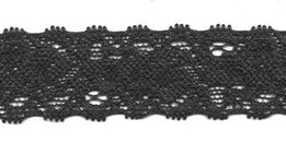 Zwart kant 22 mm elastisch