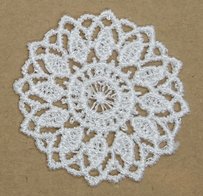 Kanten applicatie wit/crème